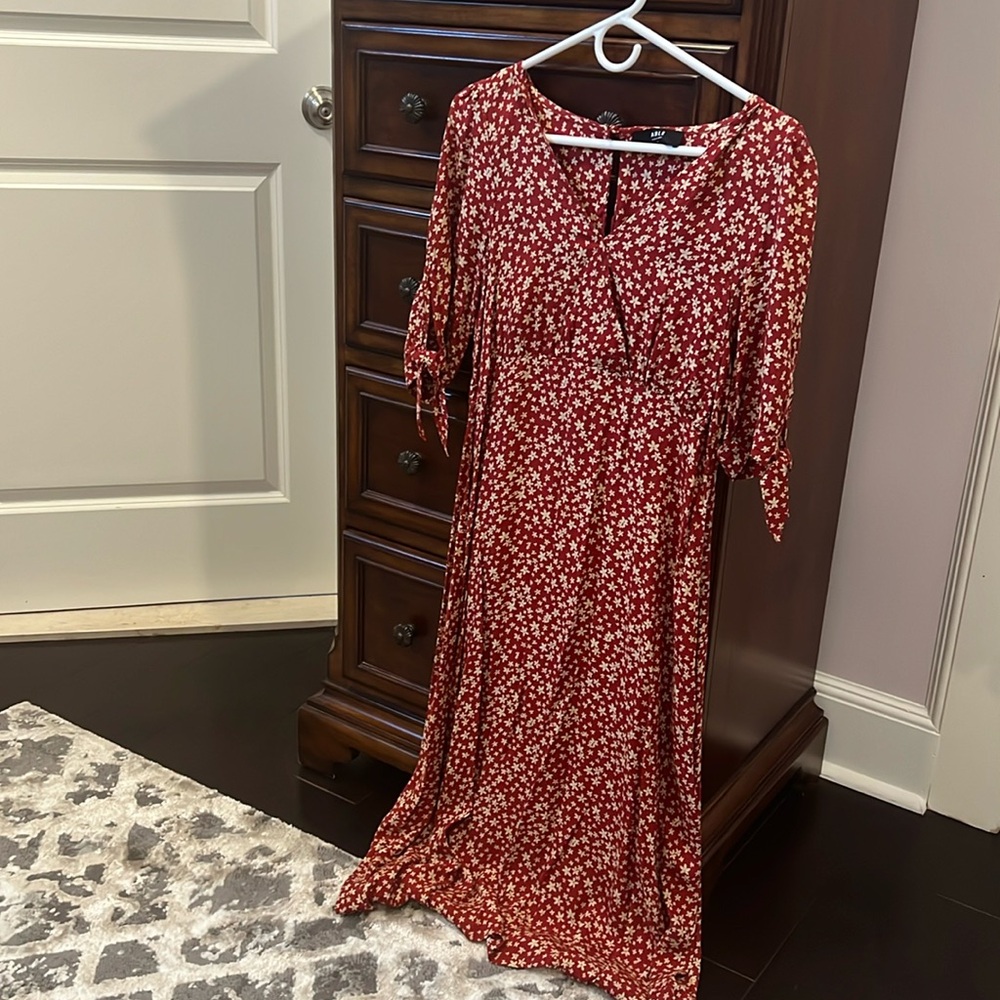 ABLE tie sleeve Simone midi dress